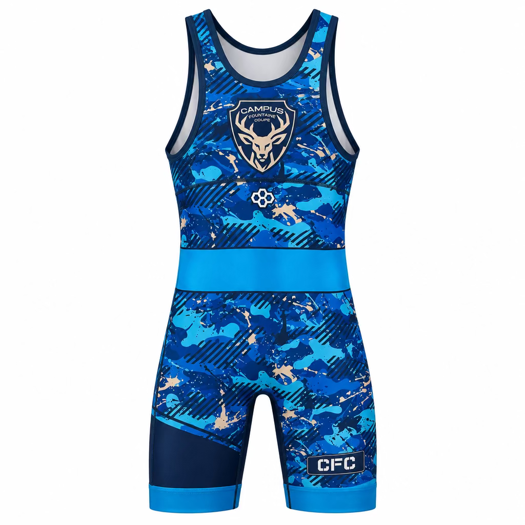 Maillot de lutte RUDIS Campus Fontaine Coupé - Bleu camo