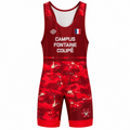 Maillot de lutte RUDIS Campus Fontaine Coupé - Rouge camo